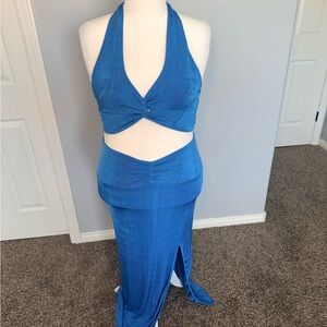 Princess Polly Blue Halter 2 piece Set